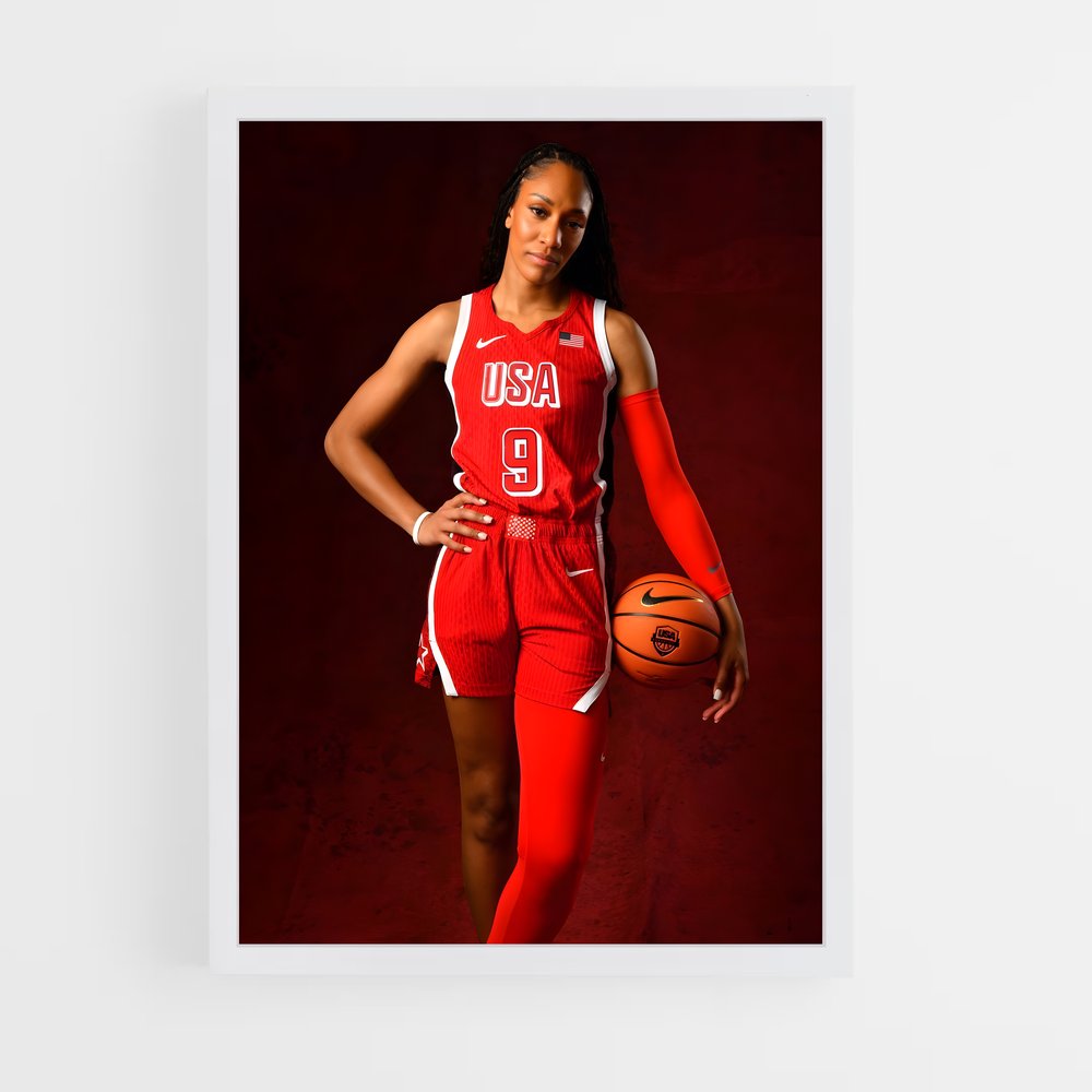 Poster Le Dunk de A'ja – affiche Basketball (vue 3)